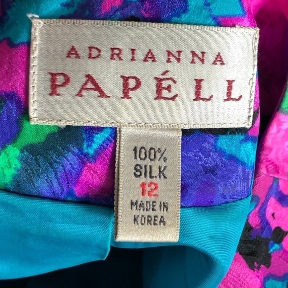 Vintage ADRIANNA PAPELL 100% Silk Blazer & Skirt Set - Picture 2 of 11